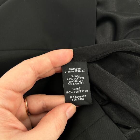 JAX Black Satin Cocktail Dress LBD Womens 2 Holiday Party Event NYE Evening Chic - Picture 6 of 9